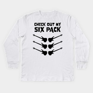 Check Out My Six Pack Bass Guitars for Bass Player Kids Long Sleeve T-Shirt